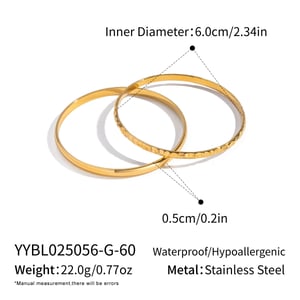 1 Piece Solid Color Circle Stainless Steel Bangle h5 