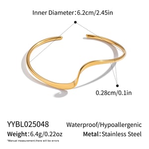 1 Piece Irregular Shape Stainless Steel Gold Color Cuff Bracelet h5