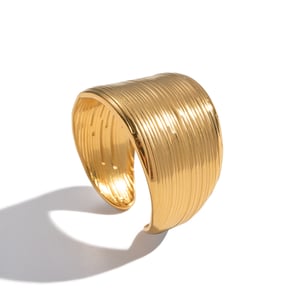 1 Piece Strip Stainless Steel Gold Color Minimalist Ring h5 Picture5