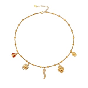 1 Piece Luxurious Pepper Stainless Steel Gold Color Women's Pendant Necklaces h5 Picture7