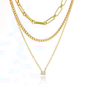 1 Piece Simple Circle Stainless Steel Gold Color Zircon Women's Layered Necklaces h5