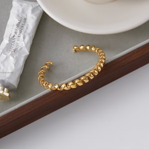 1 Piece Simple Coil Stainless Steel Gold Color Women's Cuff Bracelets h5 Picture7