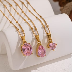 1 Piece Minimalist Zircon Inlaid Pendant Necklace h5 Picture2