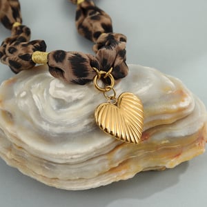 1 Stück Herz Leopardenmuster Edelstahl Gold Farbe Damen Anhänger Halsketten h5 Bild4