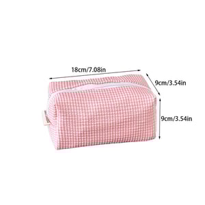1 Piece Simple Classic Lace - trimmed Checkered Large Polyester Women's Makeup Bags h5 Picture5