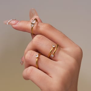 1 Piece Minimalist Circle Stainless Steel Gold Color Zircon Minimalist Rings h5 Picture5