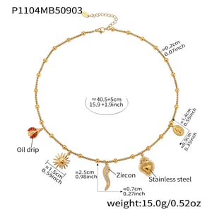 1 Piece Luxurious Pepper Stainless Steel Gold Color Women's Pendant Necklaces h5