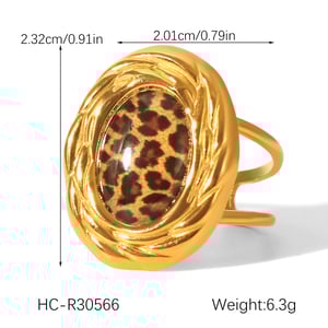 1 Pair Leopard Print Stainless Steel Gold Color Stud Earrings h5 Picture2