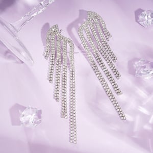 1 Pair Festive Series Irregular Shape Tassel Copper Clip-on Earrings h5 Picture2