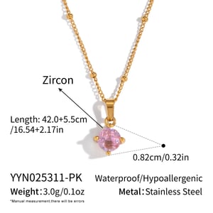 1 Piece Minimalist Zircon Inlaid Pendant Necklace h5