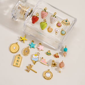 1 Piece 3D Strawberries Starfish  Stainless Steel   Gold Color  Women's Pendants h5 Picture3