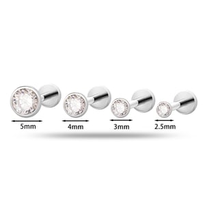 1 Piece Simple Circle Titanium Alloy Zircon Women's Piercing Earrings h5 Picture5
