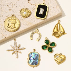 1 Piece Luxurious Heart Stainless Steel Gold Color Women's Pendants h5 Picture3