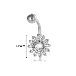 1 Piece Stylish Flower Heart Butterfly Copper Gold Color Zircon Navel Piercings h5 Picture2