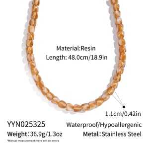 Irregular Shape Resin Beads Flower Pendant Necklace Set h5