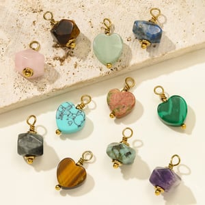 1 Piece Classic Irregular Shape Heart Natural Stones Gold Color Women's Pendants h5 Picture4
