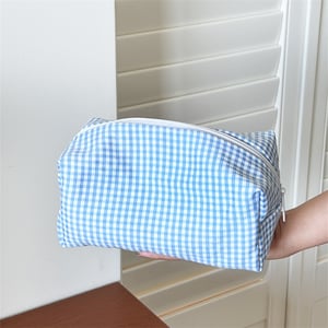1 Piece Simple Series Sweet Strip Plaid Women's Makeup Bags h5
