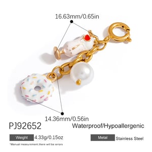 1 Piece Cute Doughnut Keychain h5