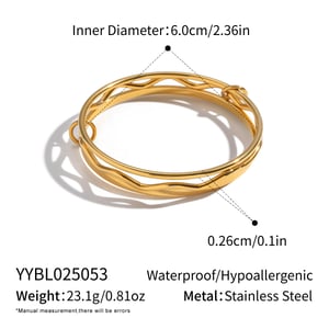Circle Stainless Steel Gold Color Bangles h5