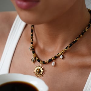 1 Piece Retro Sun Leopard Print Stainless Steel   Gold Color  Women's Pendant Necklaces h5 Picture5