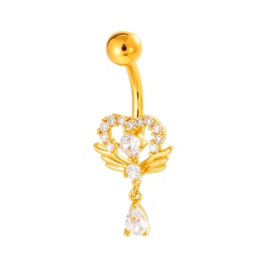 1 Piece Bow Knot Copper Gold Color Zircon Navel Piercings h5 Picture6