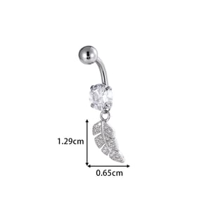 1 Piece Flower Butterfly Copper Zircon Navel Piercing h5 Picture2