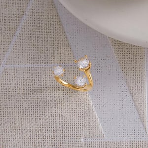 1 Stück luxuriöse unregelmäßige Form Edelstahl Gold Farbe Zirkon Damen Edelstein Ringe h5 Bild6