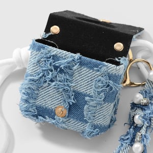 1 pieza de dije para bolso con lazo de corazón de mezclilla h5 Imagen5