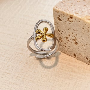 1 Parça Düzensiz Şekilli Paslanmaz Çelik Gösterişli Yüzük h5 