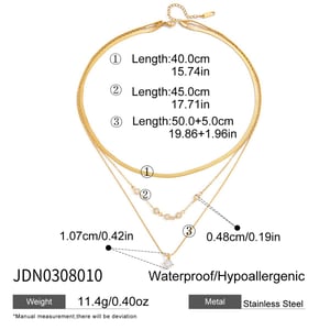 1 Piece Modern Circle Stainless Steel Gold Color Zircon Women's Layered Necklaces h5 Picture2