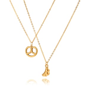 1 Piece Cute Croissant Stainless Steel Gold Color Women's Pendant Necklaces h5 Picture7