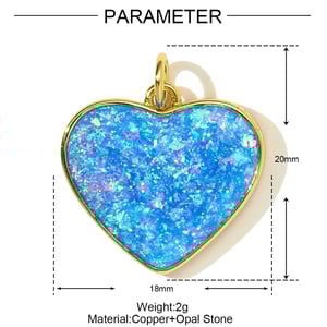 1 Piece Romantic Opal Heart Stainless Steel Gold Color Women's Pendants h5 Picture2