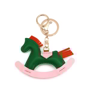 1 Piece Cute Horse PU Keychain h5