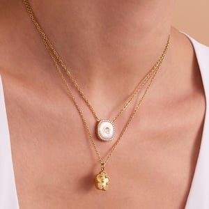 Simple Flower Stainless Steel Gold Color Women's Jewelry Sets h5 Picture2