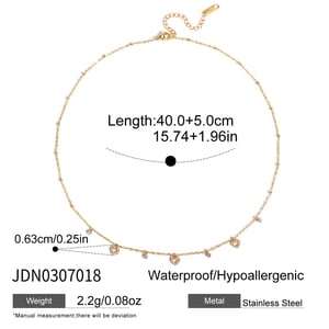 1 Piece Sophisticated Cross Stainless Steel Gold Color Zircon Women's Pendant Necklaces h5 Picture2