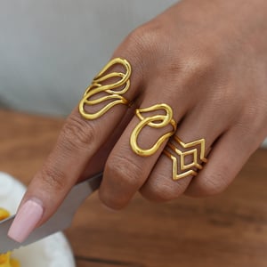 1 Piece Simple Irregular Shape Lines Stainless Steel Women's  Statement Rings h5 Picture6