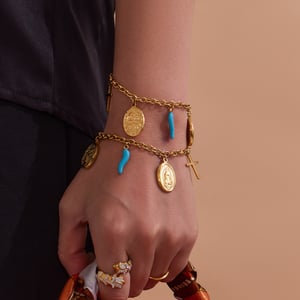 Luxurious Series Retro Madonna Stainless Steel Gold Color Women's Jewelry Sets h5 Picture5