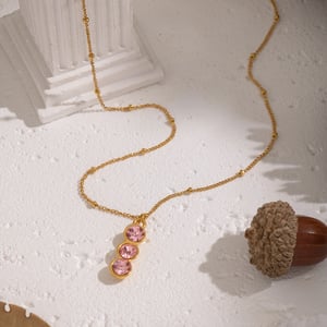 1 Piece Minimalist Zircon Inlaid Pendant Necklace h5 Picture4
