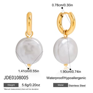 1 Pair Gorgeous Beads Stainless Steel Gold Color Women's Drop Earrings h5 Picture2