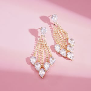 1 Pair Festive Series Tassel Copper Drop Earrings h5 Picture4