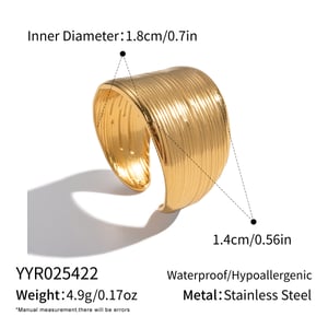 1 Piece Strip Stainless Steel Gold Color Minimalist Ring h5