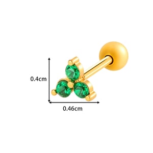 1 Piece Triangle Gold Color Zirco Piercing Earring h5 Picture2