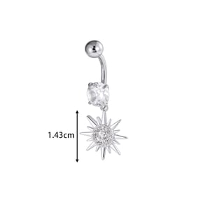 1 Piece Sun & Moon Copper Zircon Navel Piercing h5 Picture2