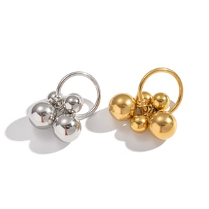 1 Piece Beads Stainless Steel Gold Color Statement Ring h5 Picture7