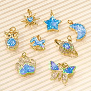 1 Piece Romantic Opal Moon Stainless Steel Gold Color Women's Pendants h5 Picture5