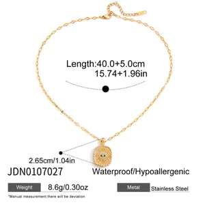 1 Piece Sophisticated Devil's Eye Stainless Steel Gold Color Women's Pendant Necklaces h5