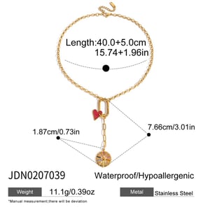 1 Piece Luxurious Tassels Stainless Steel Gold Color Women's Pendant Necklaces h5 Picture2