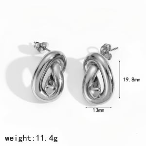 1 paire de boucles d'oreilles à tige torsadées en acier inoxydable couleur or h5