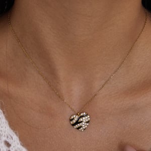 1 Piece Stylish Heart Stainless Steel Gold Color Women's Pendant Necklaces h5 Picture3