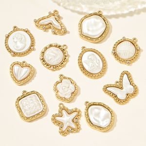1 Piece Classic Heart Circle Stainless Steel Gold Color Women's Pendants h5 Picture4